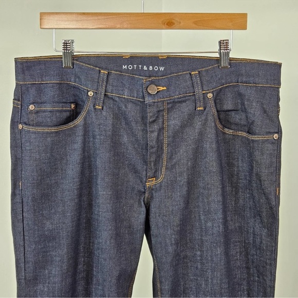 Mott & Bow Straight Leg Mid Rise Crosby Blue Denim Jeans | Men's 35 x 32 - Picture 5 of 15